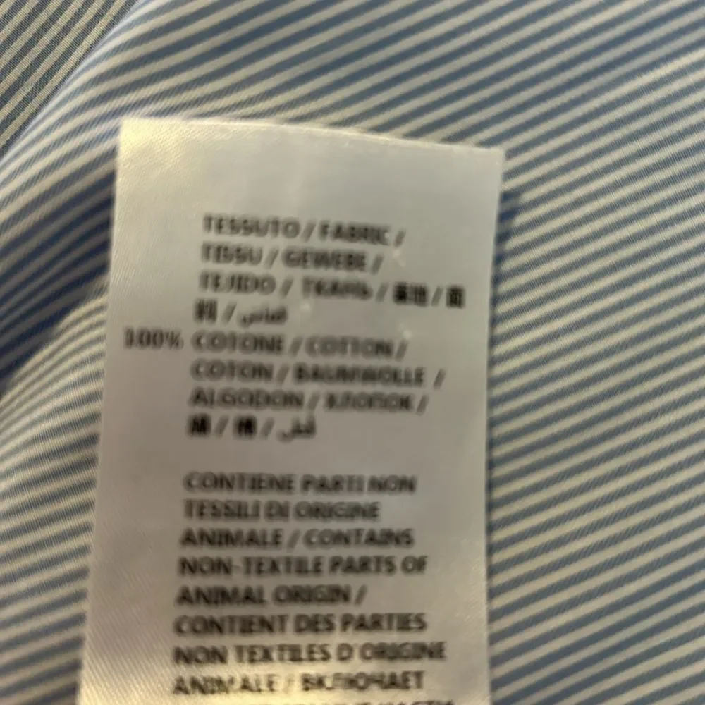 Gucci Light Blue Pinstriped Shirt Embroidered Flower pocket, Size 42 Preowned